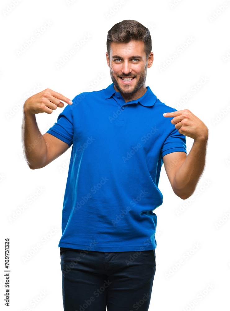 Young handsome man over isolated background looking confident with smile on face, pointing oneself with fingers proud and happy. Young handsome man over isolated background looking confident with smile on face, pointing oneself with fingers proud and happy.