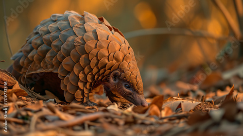 Pangolin. Close-Up Capture in its Forest Habitat, an Endangered Species