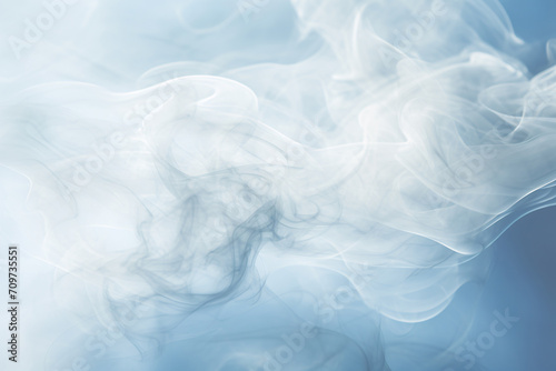 Smoke Floating in Blue Sky with Morning Light