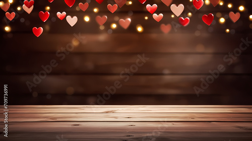 Valentine's Day, love and romance background, background with heart shapes