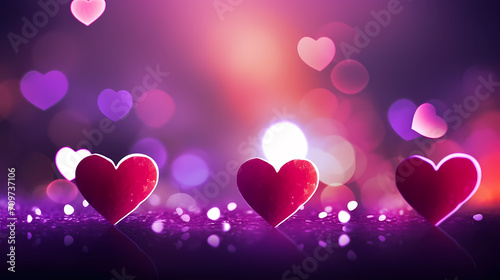 Valentine's Day, love and romance background, background with heart shapes