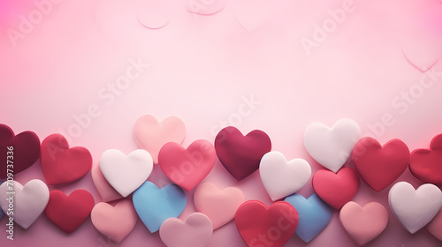 Valentine's Day, love and romance background, background with heart shapes