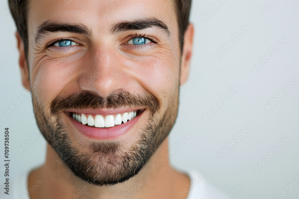 Handsome man laughing and smiling close up portrait. Healthy face skin care beauty, dental. Handsome man laughing and smiling close up portrait. Healthy face skin care beauty, dental.