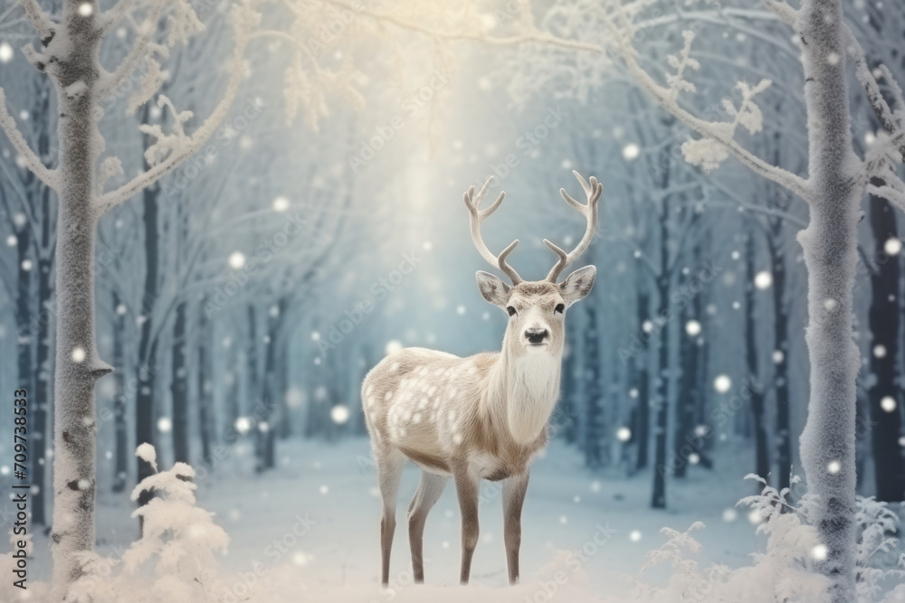 Winter background with deer. Christmas concept Winter background with deer. Christmas concept