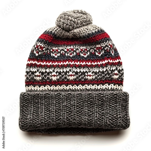 winter knitted hat isolated on white
