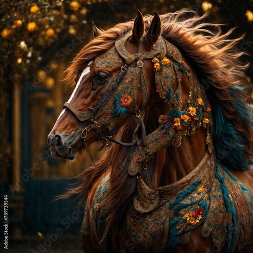 the image of a beautiful horse with a flowing mane.
