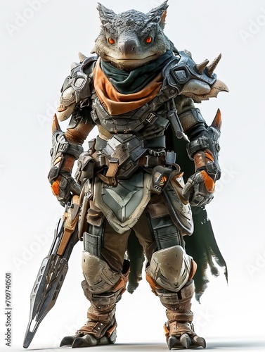 Anthropomorphic Knight With Weapon Hunter