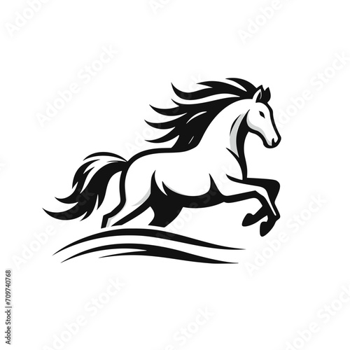 Fototapeta Naklejka Na Ścianę i Meble -  High Quality Vector Logo of a Majestic Rearing White Horse. Versatile Symbol of Strength and Elegance for Logos, Branding, and Marketing. Isolated on White Background for Seamless Integration.