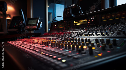 Mesa de mezclas de un estudio de grabación musical