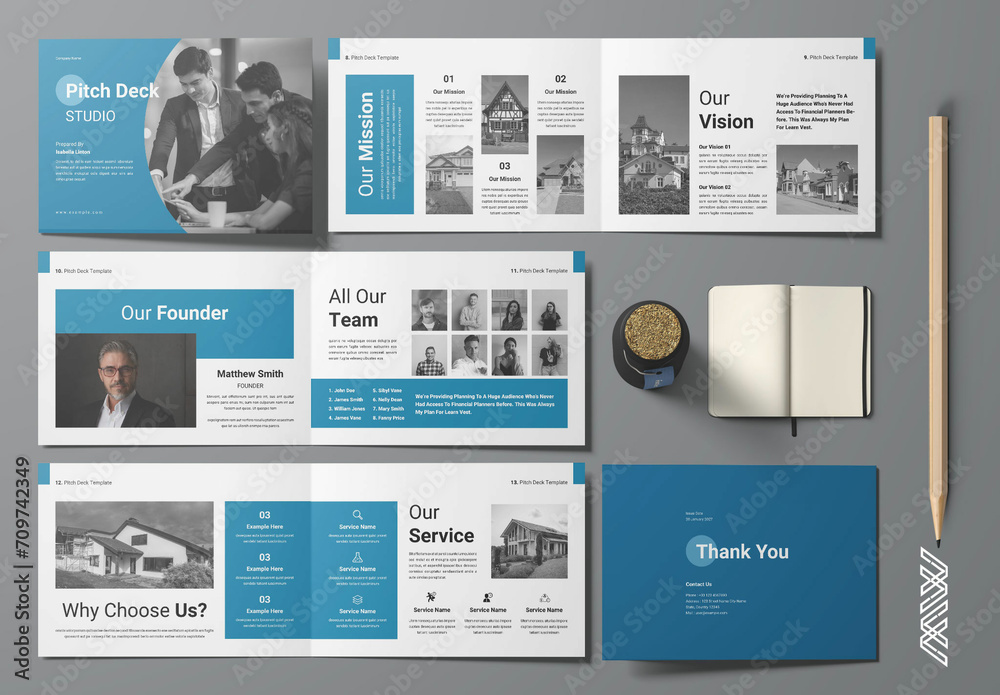 Pitch Deck Template Design Layout Landscape Stock Template | Adobe Stock