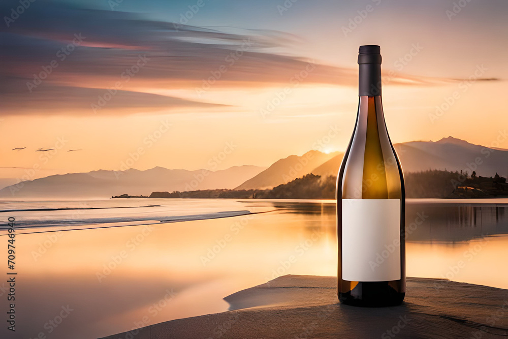 one single 750ml wine bottle with blank label , wine branding mockup one single 750ml wine bottle with blank label , wine branding mockup