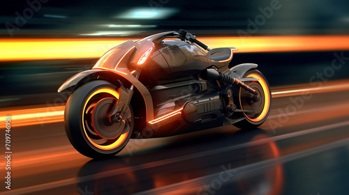  fast moving sport motorcycle on highway wallpaper Highway . Powerful acceleration of a super motorcycle illustration . Closeup poster