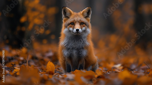 A Fox Sitting in the Woods