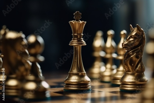 Strategic Sovereignty: The Golden Queen Reigns Supreme as Chessboard Monarch, Golden Queen, Chess Leader, Game Strategy, Chessboard Monarch, Board Games,