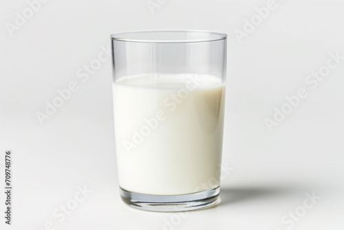 Isolated milk in glass on white background.