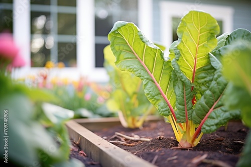 stonebordered garden with chard photo