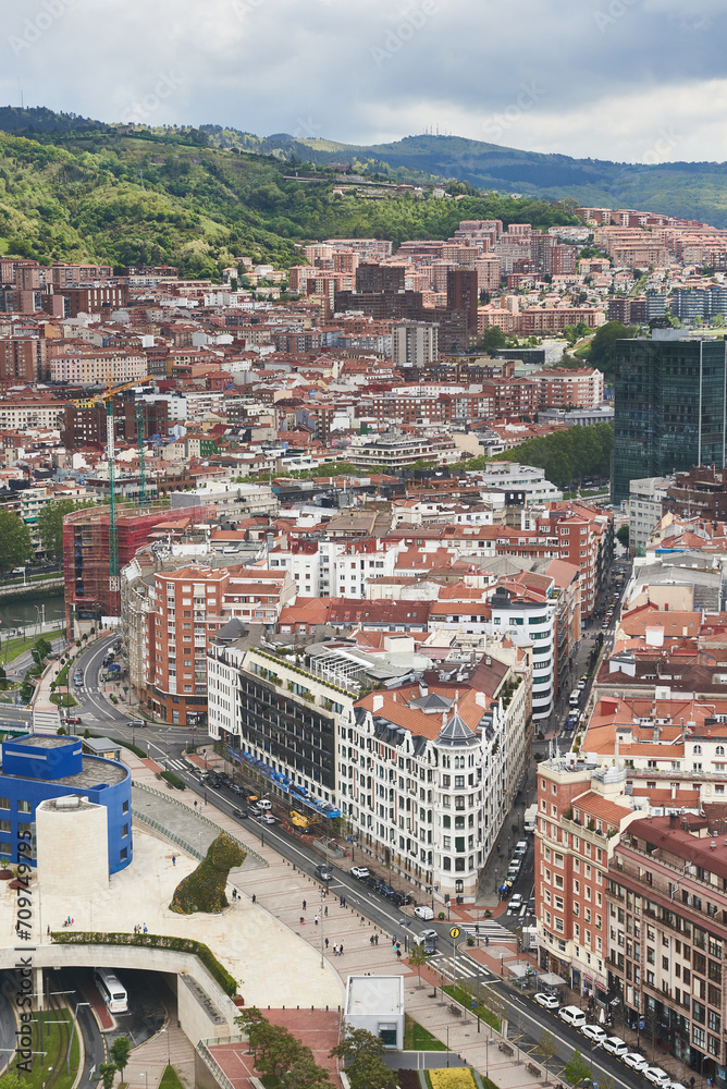 Bilbao View from Above, Bilbao, Biscay, Basque Country, Euskadi, Euskal Herria, Spain, Europe.