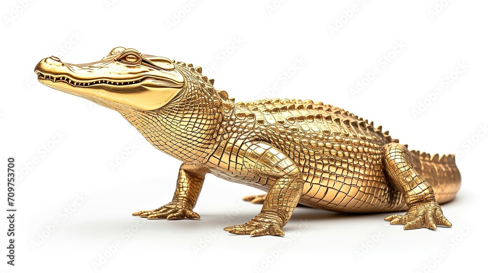 Obraz premium Golden Crocodile Isolated