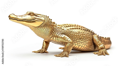 Golden Crocodile Isolated