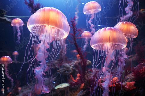 Bioluminescent Jellyfish Light Up the Night. A Magical and Surreal Sight © Burin