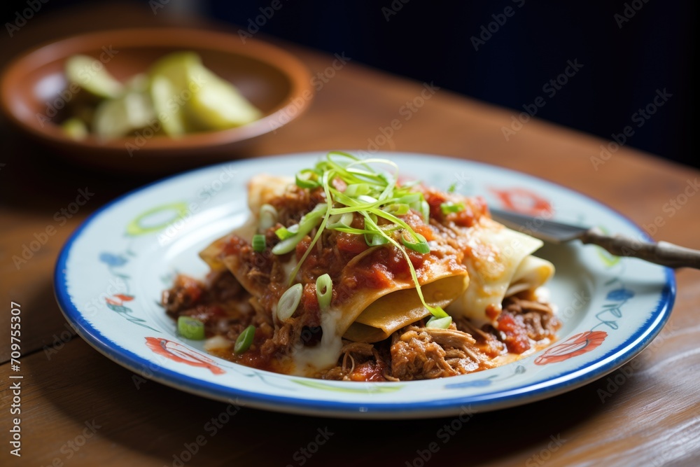 enchiladas smothered in chili con carne and onions enchiladas smothered in chili con carne and onions