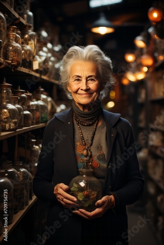 Female antique store owner with a collection of vintage treasures, Generative AI.jpeg, Female antique store owner with a collection of vintage treasures, Generative AI