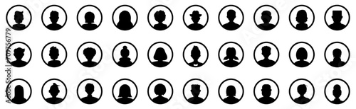 User people silhouette. Black silhouette people avatar. User people icons. Circle people avatar icons. Profile signs photo