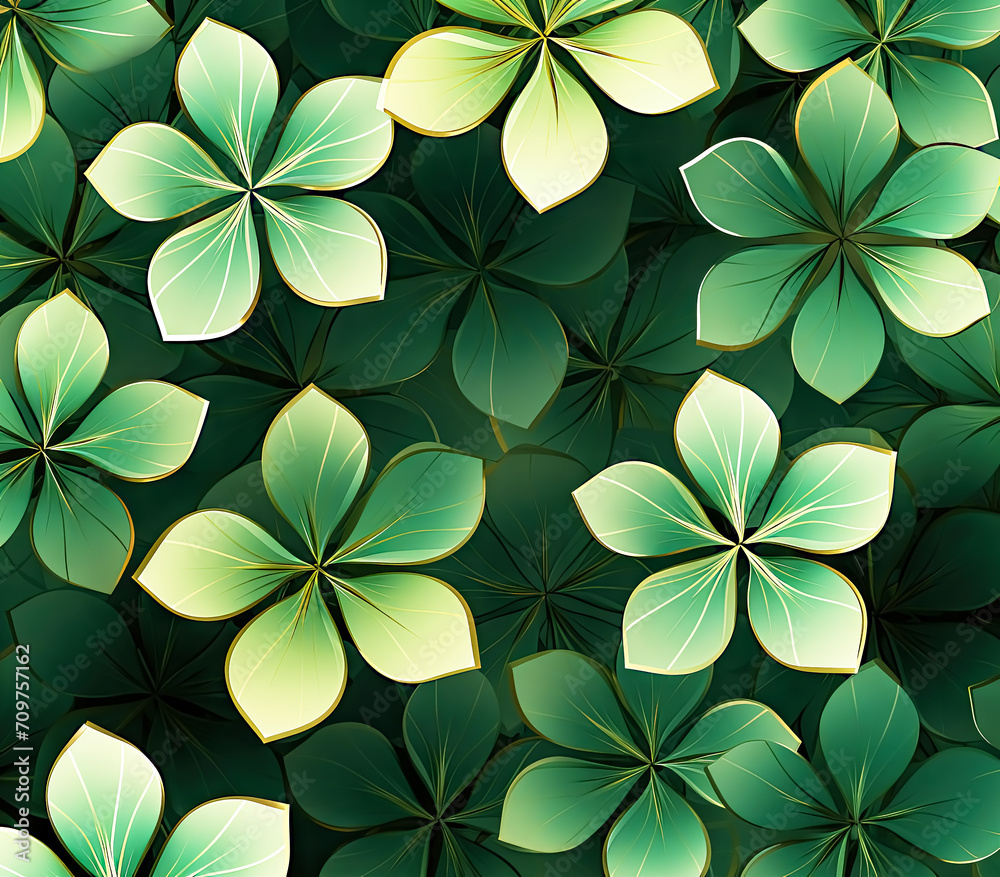 Abstract Saint Patricks Day Clover Pattern Background Abstract Saint Patricks Day Clover Pattern Background