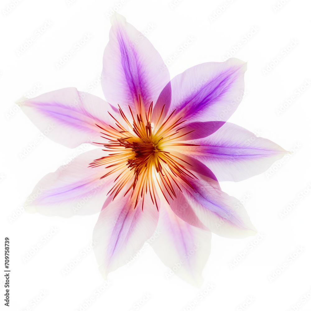Translucent multi-colored flower isolated on white background Translucent multi-colored flower isolated on white background