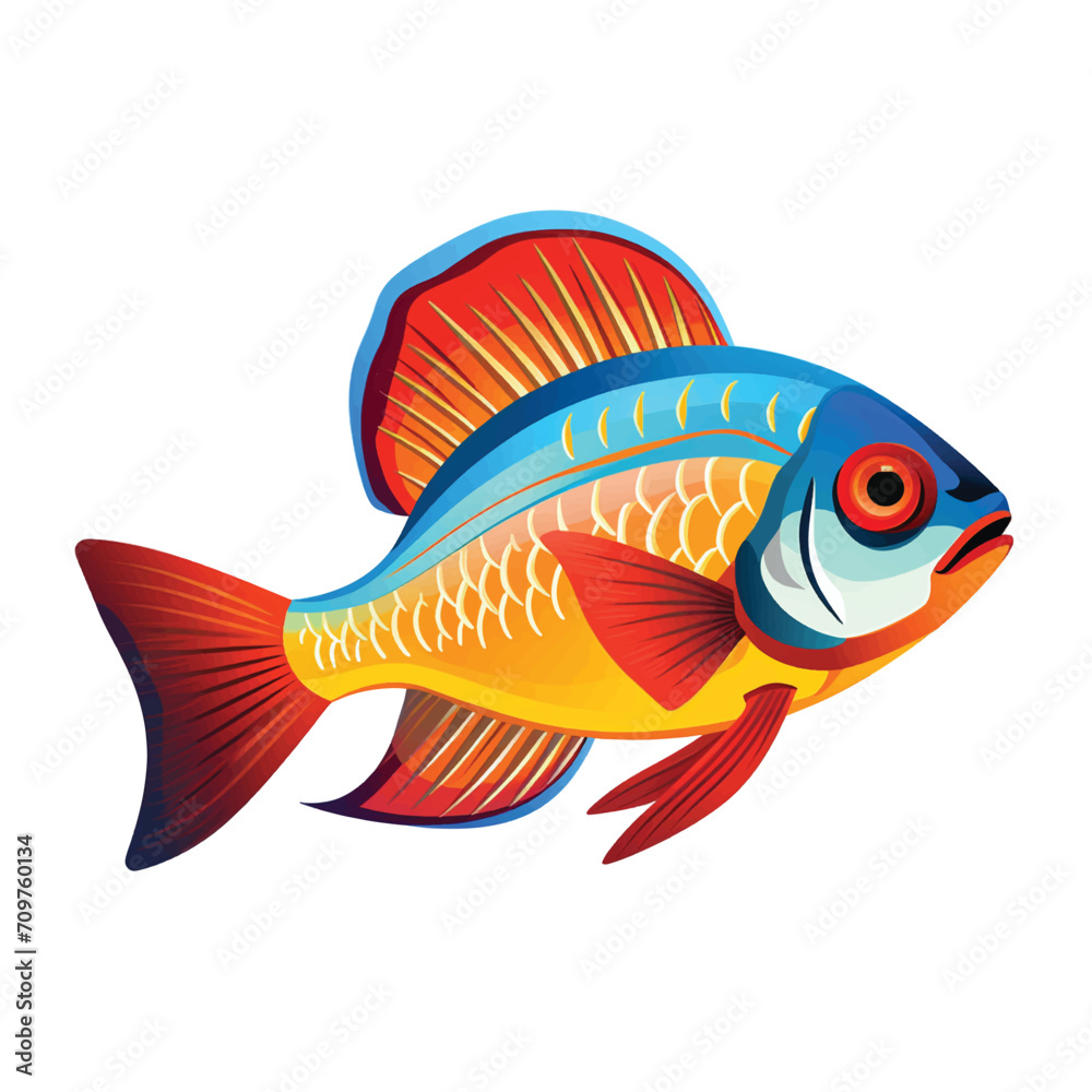 Fototapeta premium Tropical Fish Painting for Living Room Wall