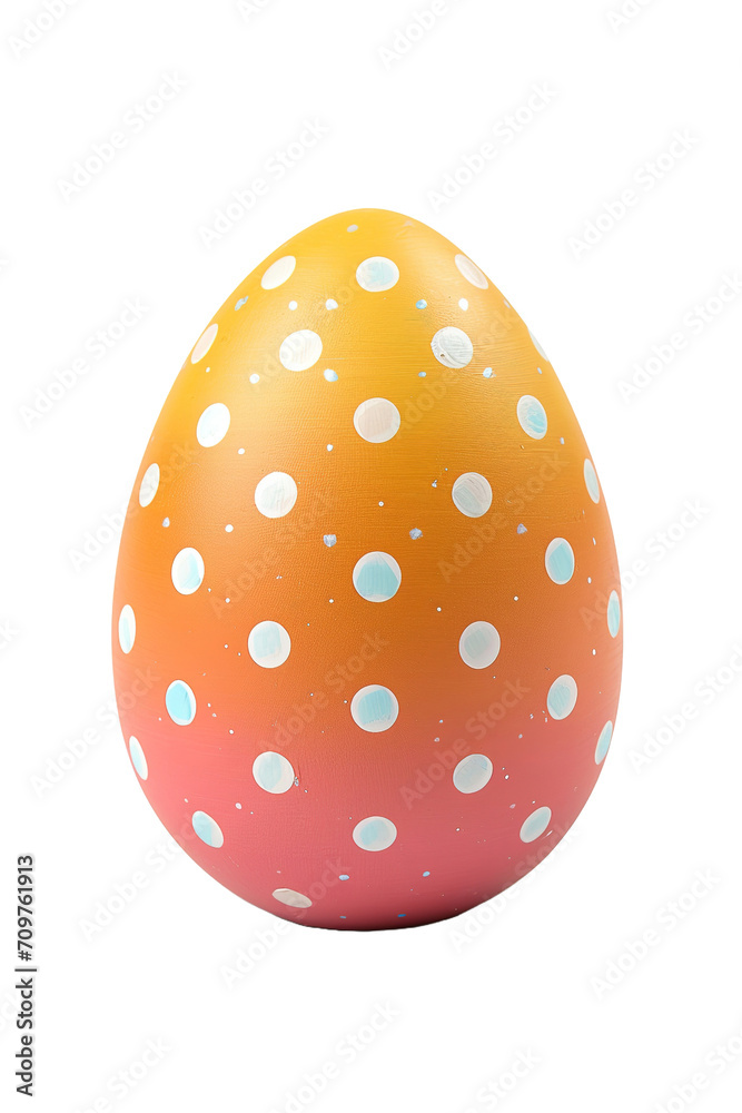 colorful Easter egg with white dots isolated on transparent background, png colorful Easter egg with white dots isolated on transparent background, png