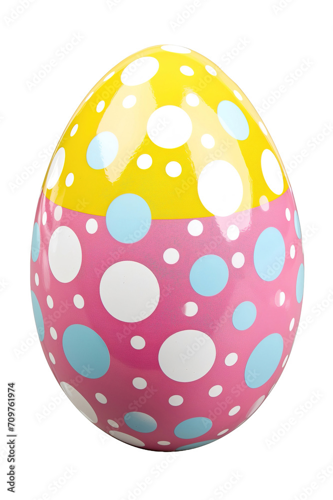colorful Easter egg with white dots isolated on transparent background, png colorful Easter egg with white dots isolated on transparent background, png