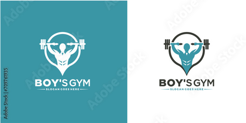 Fitness Center logo. Sport and fitness logo Design . Gym Logo Icon Design free Vector.