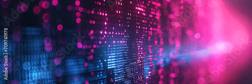 Wallpaper Mural abstract tech background with glowing lines. In blue, pink and purple.  Torontodigital.ca