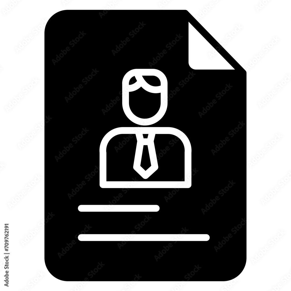 Profile Document solid glyph icon Profile Document solid glyph icon
