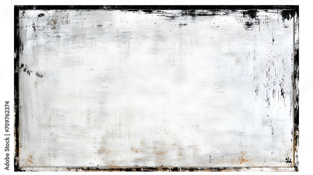 Fototapeta premium Simple artists rendition of a thin black frame - rustic handdrawn style full color on white canvas