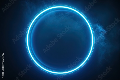 Luminous cosmic portal. Enchanting visual of glowing blue circular effect creating captivating and futuristic design perfect for science and technology themed concepts