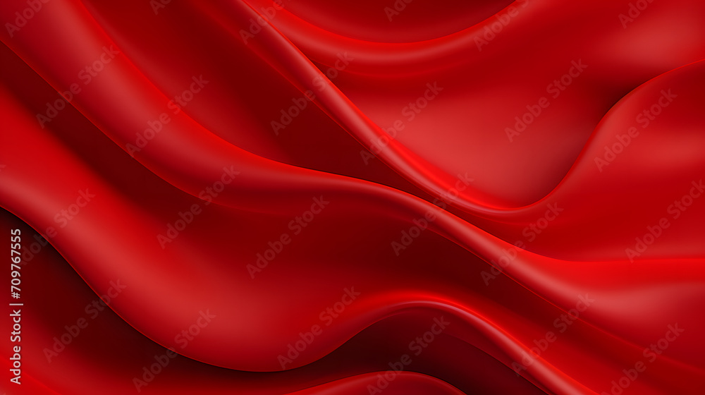 A seamless abstract red texture background with elegant swirling curves in a wave pattern, set against a vibrant Chinese red material background.