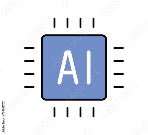 Artificial intelligence related icon concept outline style vector illustration.