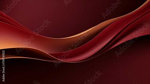abstract 3d modern luxury banner design template golden wave on dark red background