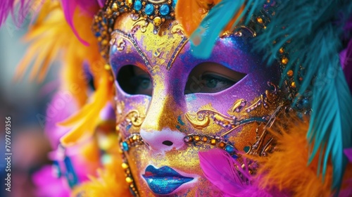 mardi gras mask. "Masquerade Merriment: Colors of Mardi Gras" © banthita166