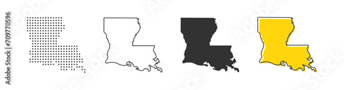 Louisiana state map of USA country. Geography border of American town. Vector illustration.