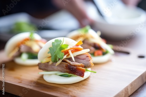 peking duck bao buns, dim sum style