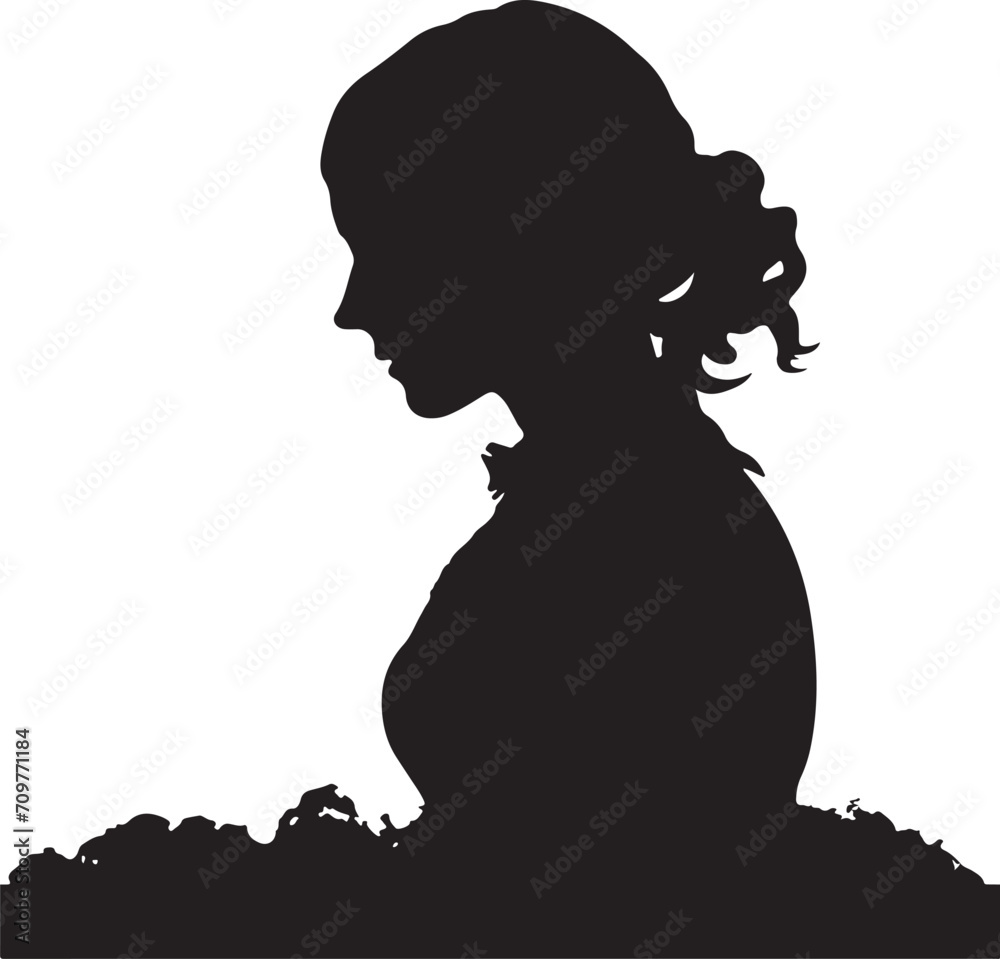 Women silhouette head isolated, Women's History Month Banner