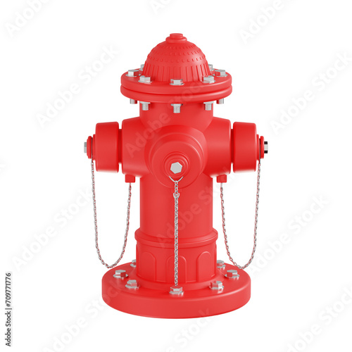 3d fire hydrant icon illustration, transparent background, emergency and services 3d set photo