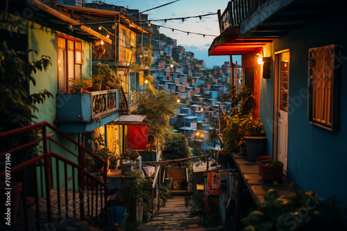 Brazilian Favela - old houses in the city