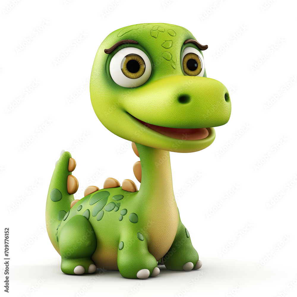 Fototapeta premium Joyful Dinosaur: Smiles in Playful Plastic