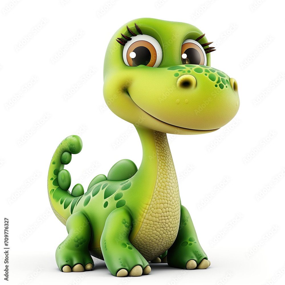 Fototapeta premium Joyful Dinosaur: Smiles in Playful Plastic