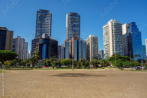 modern skyscrapers aorund the Pope Square in Vitoria, ES, Brazil