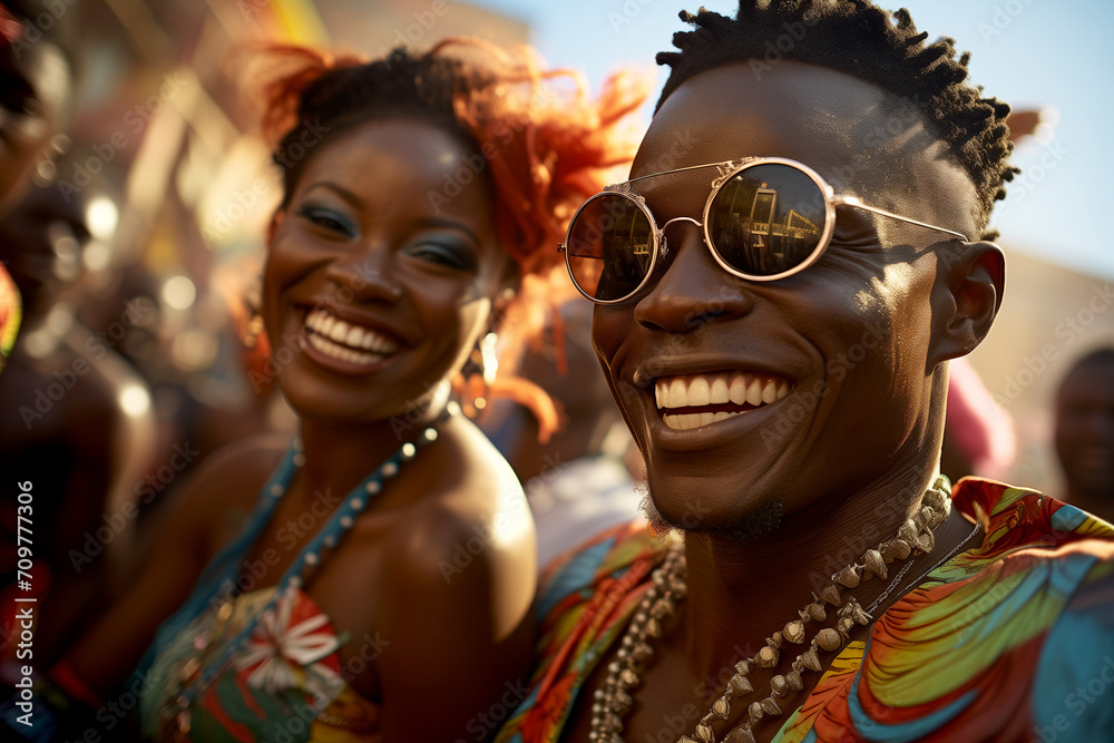 Carnival People in the Streets of Brazil Celebrating CarnivalFestive Carnival Pair, Man and Woman Immersed in Vibrant Brazilian Carnival Atmosphere Carnival People in the Streets of Brazil Celebrating CarnivalFestive Carnival Pair, Man and Woman Immersed in Vibrant Brazilian Carnival Atmosphere